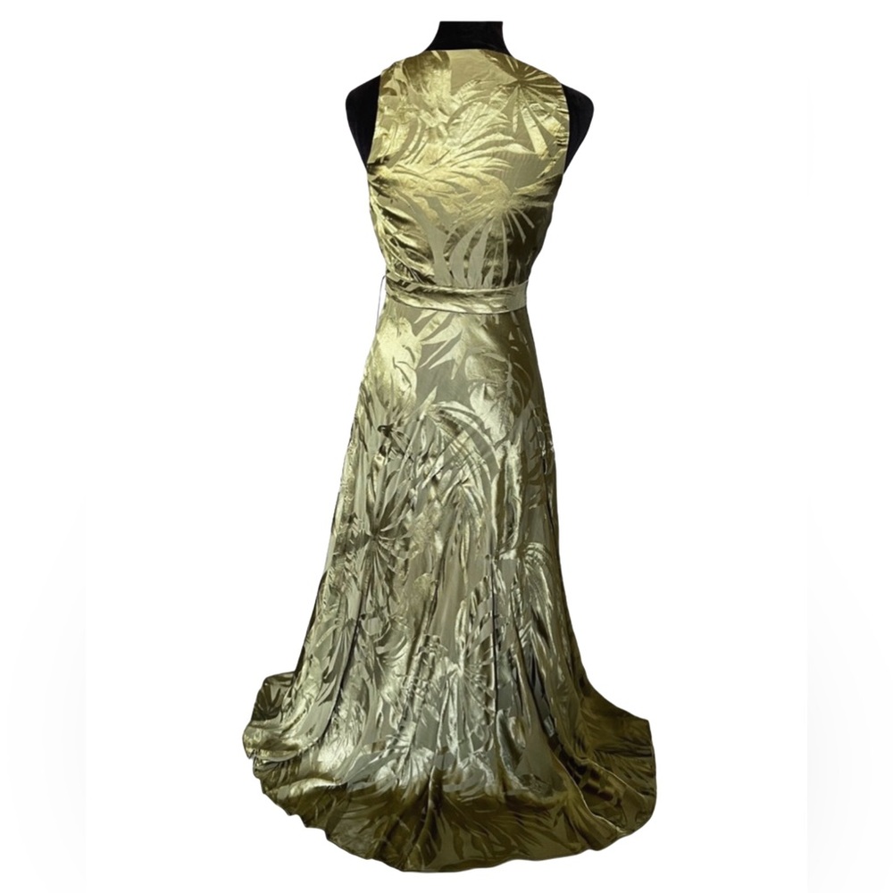 Lauren Ralph Lauren Palm Leaf Jacquard Sleeveless Midi Dress | Size 0 - Picture 7 of 15